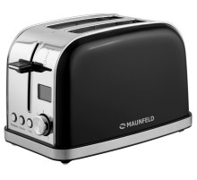 Тостер MAUNFELD/ Тостер,механическое управление,2 отсека, 950 Вт, дисплей, регулировка степени поджаривания, индикация степени поджаривания, функция подогрева, подсветка элементов управления, поддон для сбора крошек, цвет черный