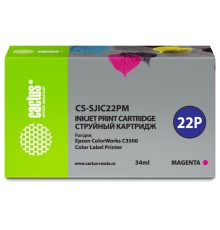 -/ Картридж струйный Cactus CS-SJIC22PM C33S020603 пурпурный (34мл) для Epson ColorWorks C3500