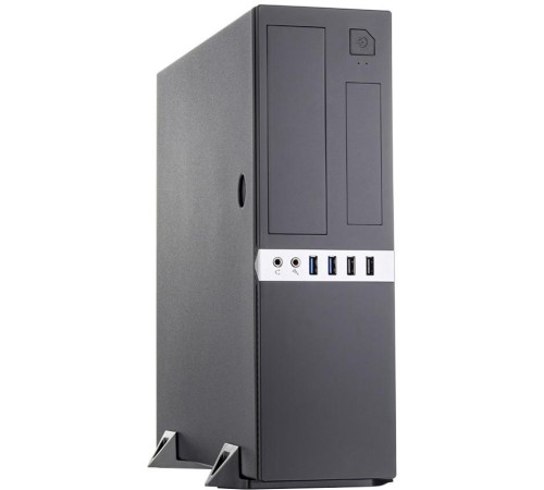 Корпус с блоком питания 300Вт./ Case Foxline mATX Desktop 300W, 2xUSB3.0, 2xUSB2.0, toolless, Black, 8cm. fan, powercord