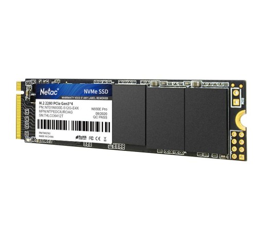SSD накопитель Netac SSD N930E Pro 512GB PCIe 3 x4 M.2 2280 NVMe 3D NAND, R/W up to 2080/1700MB/s, IOPS(R4K) 200K/200K, TBW 300TB, 3y wty SSD накопитель Netac SSD N930E Pro 512GB PCIe 3 x4 M.2 2280 NVMe 3D NAND, R/W up to 2080/1700MB/s, IOPS(R4K) 200K/200K, TBW 300TB, 3y wty