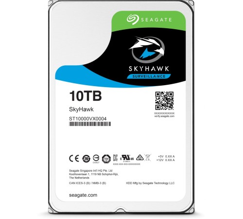 Жесткий диск/ RECERTIFIED HDD Seagate SATA3 10Tb 3.5"SkyHawk 7200 256Mb 1 year warranty (replacement ST10000VE001, ST10000VE0008) RECERTIFIED