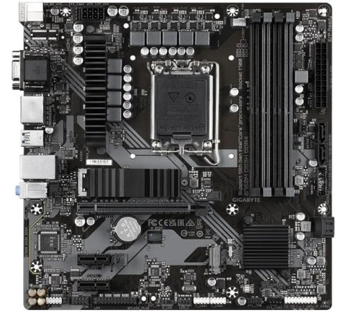 Материнская плата GIGABYTE B760M DS3H DDR4, LGA1700, B760, 4*DDR4, 4*SATA, 2*M.2, 3*USB 3.2, 2*USB 2.0, Type-C, 1*PCIx16, 2*PCIx1, D-Sub+HDMI+2*DP, mATX