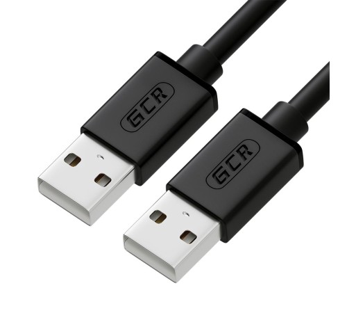 GCR Кабель 0.15m USB 2.0, AM/AM, черный, 28/28 AWG, экран, армированный, морозостойкий