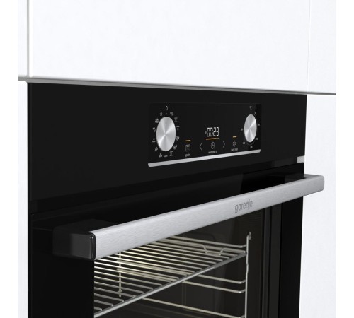 Встраиваемые электрические духовки GORENJE/ Духовой шкаф, 77л, 60 см, ExtraSteam: приготовление с паром, Очистка паром AquaClean, черный