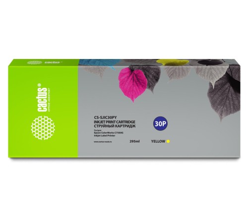 -/ Картридж струйный Cactus CS-SJIC30PY C33S020642 желтый (295мл) для Epson ColorWorks TM-C7500G
