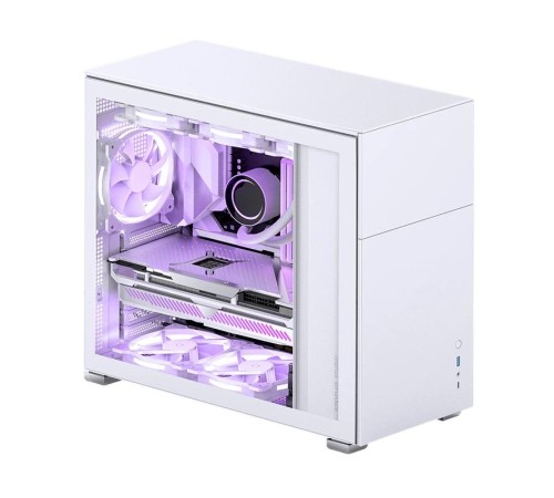 Корпус без блока питания/ Case JONSBO D41 STD, Midi-Tower, TG, no fan, 1xUSB-A 3.2 + 1xUSB-C 3.2, ATX, mATX White