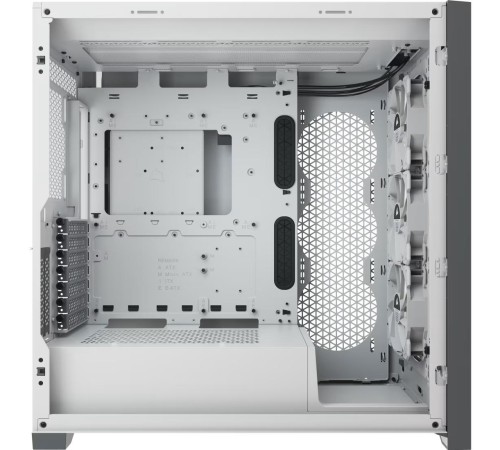 Корпус без блока питания/ Case Corsair iCUE 5000X RGB, Midi-Tower, TG, 3x120mm RGB, 2xUSB-A 3.2, 1xUSB 3.2 Type-C, E-ATX, ATX, mATX, mITX White