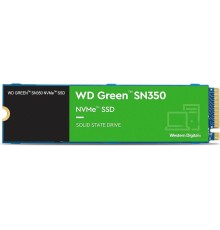 Твердотельный накопитель/ WD SSD Green SN350 NVMe, 500GB, M.2(22x80mm), NVMe, PCIe 3.0 x4, 3D TLC, R/W 2400/1650MB/s, IOPs 250 000/170 000, TBW 60, DWPD 0.1 (12 мес.)