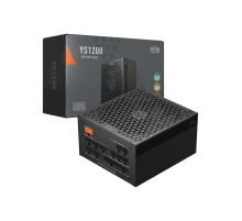 Блок питания ПК/ Power Supply PCCooler, 1200W 80+ Gold (ATX, 3.1, Full modular, 1x24(20+4)pin 610mm, 2xCPU 8(4+4)pin 700mm,  3xPCIe*2 8(6+2)pin 750mm, 1x12V(2x6) 12+4pin 500mm, 2xSATA*3+MOLEX4pin*1 450+120+120+150mm , Active, 135x135mm, 160x150x86mm, APFC