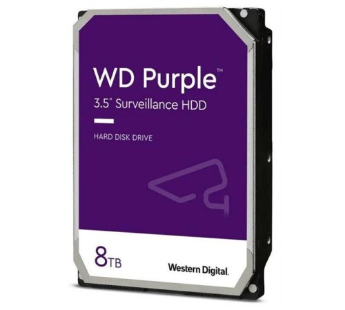 Жесткий диск Western Digital Purple HDD 3.5" SATA 8TB, 5640 rpm, 256MB buffer, PMR, WD85PURU, 1 year
