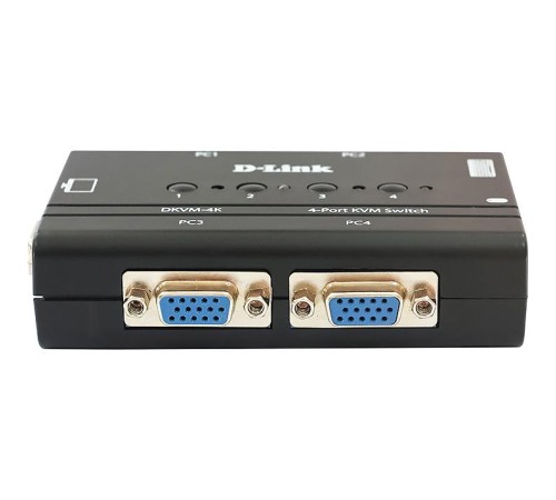 Коммутатор/ DKVM-4K,DKVM-4K/B 4-port KVM Switch, VGA+PS/2 ports
