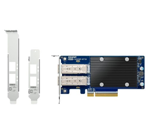 Сетевая карта/ QNAP QXG-10G2SF-X710 LAN Expansion Card, PCIe Gen3 x8, 2 x SFP+ ports (10Gbps/1Gbps)