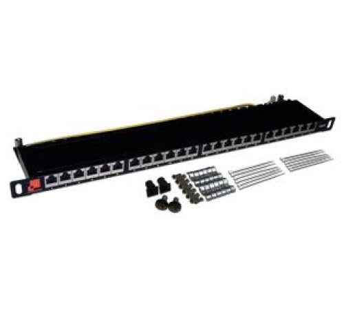 Патч-панель Патч-панель 19", 24 порта RJ45, неэкранированная, кат.6, 1U