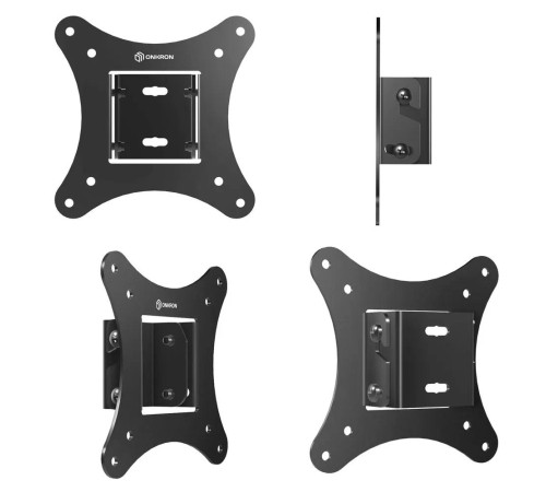 Кронштейн ONKRON/ 10-32" макс. 100*100, наклон -5"+15", поворот 0", вылет от стены 30-43мм, вес до 20кг, черный