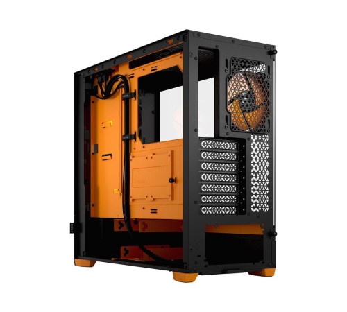 Корпус ПК без блока питания/ Case Fractal Design Pop Air RGB Orange Core TG Clear Tint, Midi-Tower, 3x120mm RGB, 2xUSB-A 3.2 ATX, mATX, mITX Black/Orange