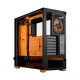 Корпус ПК без блока питания/ Case Fractal Design Pop Air RGB Orange Core TG Clear Tint, Midi-Tower, 3x120mm RGB, 2xUSB-A 3.2 ATX, mATX, mITX Black/Orange