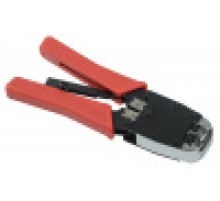 Инструмент обжимной для RJ45, RJ12, RJ11 с храповым мех. и вертикальным положением обжима, сине-оранжевый
