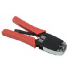 Инструмент обжимной для RJ45, RJ12, RJ11 с храповым мех. и вертикальным положением обжима, сине-оранжевый