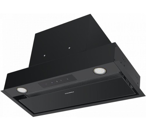 ВЫТЯЖКА MAUNFELD FANTASY LIGHT 60 Black/ ширина 600 мм, полновстраиваемая, сенсорное управление, 3 скорости, 800 м3/ч, 40 дБ, светодиодное LED освещение, опция: угольный фильтр CF190C, черный цвет