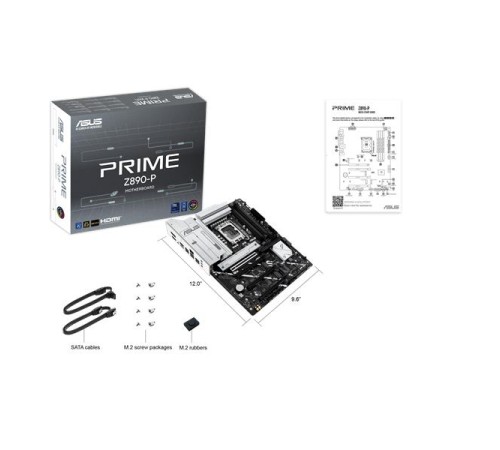Материнская плата ASUS PRIME Z890-P, LGA1851, Z890, 4*DDR5, 4*SATA, 4*M.2, 3*USB 3.2, 4*USB 2.0, Type-C, 4*PCIx16, HDMI+DP, ATX; 90MB1I50-M0EAY0