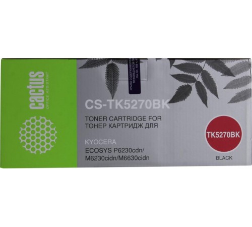 -/ Картридж лазерный Cactus CS-TK5270BK TK-5270BK черный (8000стр.) для Kyocera Ecosys P6230cdn/M6230ci