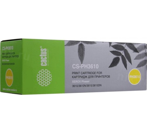 -/ Картридж лазерный Cactus CS-PH3610 106R02721 черный (5900стр.) для Xerox Phaser 3610/3610N/3615/3615