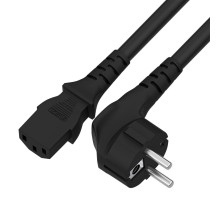GCR Кабель питания 3.0m, Евровилка угловая - С13, 3*0,5mm, черный, GCR-54370