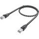 GCR Патч-корд PROF прямой 5.0m, UTP медь кат.6, STRONG черно-белый нейлон, ethernet high speed 10 Гбит/с, T568B, GCR-52779