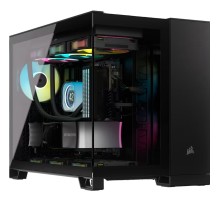Корпус без блока питания/ Case Corsair iCUE LINK 2500X RGB, Midi-Tower, TG, 2x120mm RGB, 2xUSB-A 3.2, 1xUSB 3.2 Type-C, mATX, mITX Black