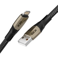 Greenconnect Кабель 1.2m для iPod, iPhone, iPad series MERCEDES, BLACK NYLON, быстрая зарядка, MFI, GCR-52002
