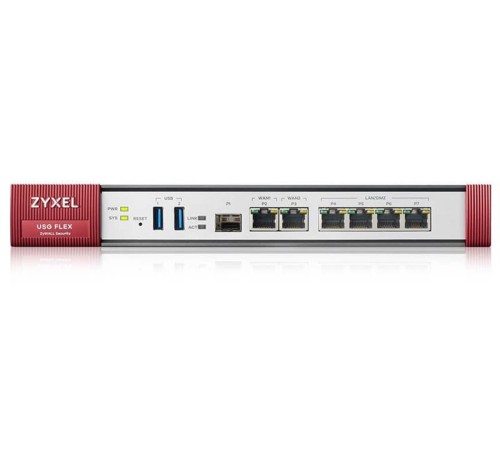 Межсетевой экран Межсетевой экран и Wi-Fi контроллер Zyxel USG FLEX 200 с подписками на 1 год (AS,AV,CF,IDP, SecuReporter), Rack, 3xWAN GE (2xRJ-45 и 1xSFP), 4xLAN/DMZ GE, 2xUSB3.0, AP Controller (8/40), NebulaFlex Pr