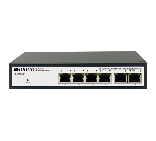Коммутатор/ Smart Managed L2 PoE Switch 4 x 1000Base-T PoE+, 2 x 1000Base-T, PoE-60W budget