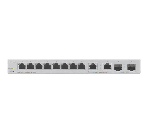 Коммутатор/ Zyxel XGS1210-12 Multi-Gigabit Smart L2 Switch, 8xGE, 2x1/2.5GE, 2xSFP+, Desktop, Silent