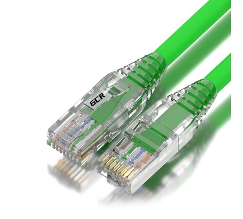GCR Патч-корд 3.0m LSZH UTP кат.5e, зеленый, коннектор ABS, 24 AWG, ethernet high speed 1 Гбит/с, RJ45, T568B, GCR-52670