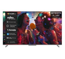 Телевизор ЖК 65'' Skyworth 65", Ultra HD, QLED, Matte Screen, 330Nit, Google TV, DVB-T2/C/S2, 2.1.2ch Sound (30W + 20W SUB) Dolby Atmos, Karaoke Mode, 120Hz, 3 HDMI, 2 USB, Digital Audio Output, LAN, Composite output, Выход для наушников, 2 Pole, без