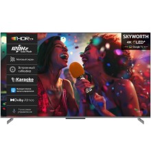 Телевизор ЖК 65'' Skyworth 65", Ultra HD, QLED, Matte Screen, 330Nit, Google TV, DVB-T2/C/S2, 2.1.2ch Sound (30W + 20W SUB) Dolby Atmos, Karaoke Mode, 120Hz, 3 HDMI, 2 USB, Digital Audio Output, LAN, Composite output, Выход для наушников, 2 Pole, без