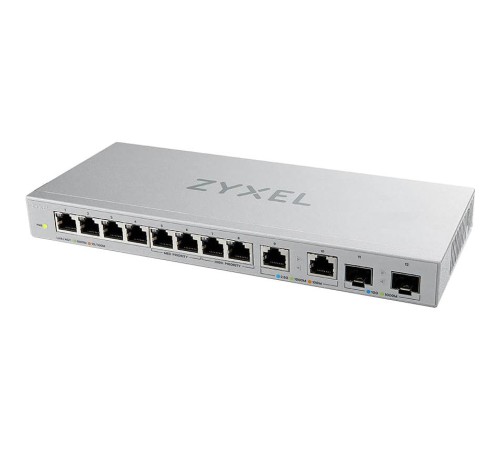 Коммутатор/ Switch Zyxel XGS1010-12, 8xGE, 2x1/2.5GE, 2xSFP+, desktop, silent
