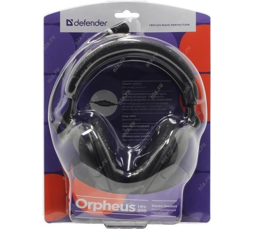 Defender Компьютерная гарнитура Orpheus HN-898 черный, кабель 3 м