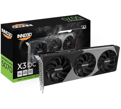 Видеокарта INNO3D RTX 5070 X3 OC//RTX5070, HDMI, DP*3, 12G,D7