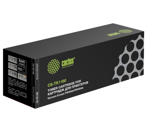Картридж лазерный Cactus CS-TK1160 TK-1160 черный (7200стр.) для Kyocera Ecosys P2040dn/P2040dw
