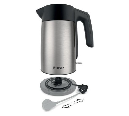 Чайник BOSCH/ Цвет: стальной, черный, 2400 Ватт, скрытый нагр.элемент, 1.7 л Чайник BOSCH/ Цвет: стальной, черный, 2400 Ватт, скрытый нагр.элемент, 1.7 л