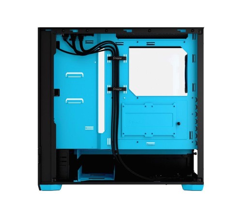 Корпус ПК без блока питания/ Case Fractal Design Pop Air RGB Cyan Core TG Clear Tint, Midi-Tower, 3x120mm RGB, 2xUSB-A 3.2 ATX, mATX, mITX Black/Cyan