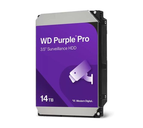Жесткий диск Western Digital Purple Pro HDD 3.5" SATA 14TB, 7200 rpm, 512MB buffer (DV&NVR + AI), WD142PURP, 1 year