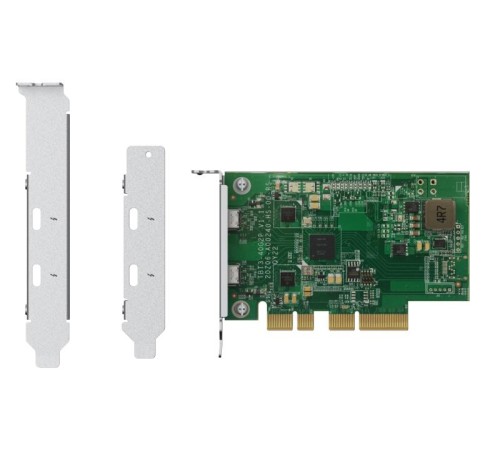 Карта расширения/ QNAP QXP-T32P Dual Port Thunderbolt 3 Adapter, 2 Thunderbolt (USB Type-C) PCIe Gen3 x4