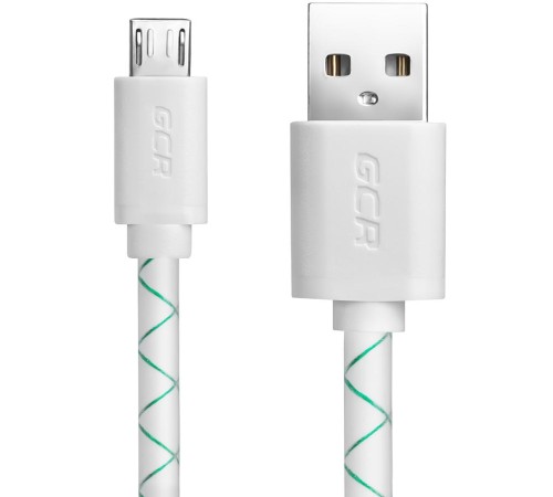 Greenconnect Кабель 2A 2.0m USB 2.0, AM/microB 5pin, бело-зеленый, белые коннекторы, 28/24 AWG, поддержка функции быстрой зарядки, морозостойкий Greenconnect Кабель 2A 2.0m USB 2.0, AM/microB 5pin, бело-зеленый, белые коннекторы, 28/24 AWG, поддержка функции быстрой зарядки, морозостойкий