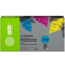 -/ Картридж струйный Cactus CS-P2V70A №730 желтый (300мл) для HP Designjet T1600/1700/2600