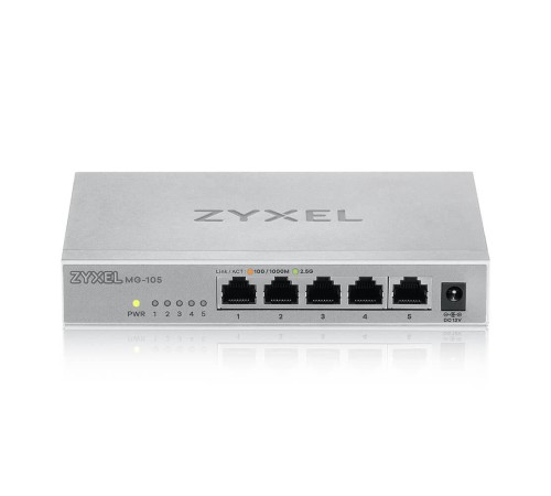Коммутатор/ Zyxel MG-105 multi-gigabit switch, 5x1 / 2.5GE, desktop, silent