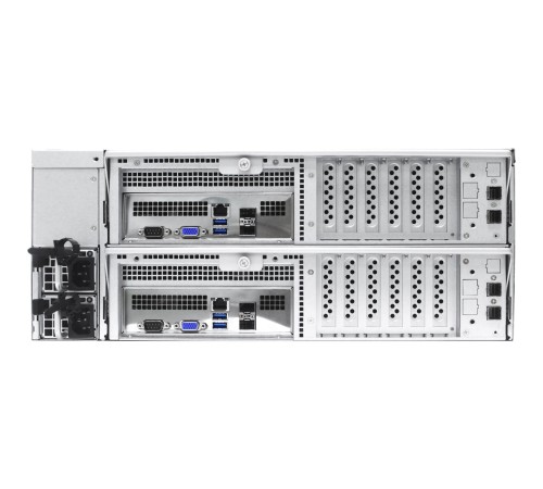 Серверная платформа/ HA401-VG, 4U, 2x2LGA-3647, 24-bay storage server, 24x SATA/SAS hot-swap 3.5"/2.5" universal bay, 2x canister, 4x 9mm 2.5" internal bay, 12G expander board with 2x SFF-8643, 2x SFF-8644, 1300W 1+1 redundant power supply,