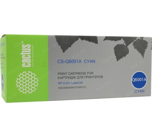 -/ Картридж лазерный Cactus CS-Q6001A Q6001A голубой (2000стр.) для HP CLJ 1600/2600N/M1015/M1017