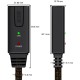 Greenconnect Удлинитель 3.0m USB 2.0, AM/AF, черно-прозрачный, с активным усилителем сигнала, 28/24 AWG, разъём для доп.питания, GCR-UEC3M2-BD2S-3.0m